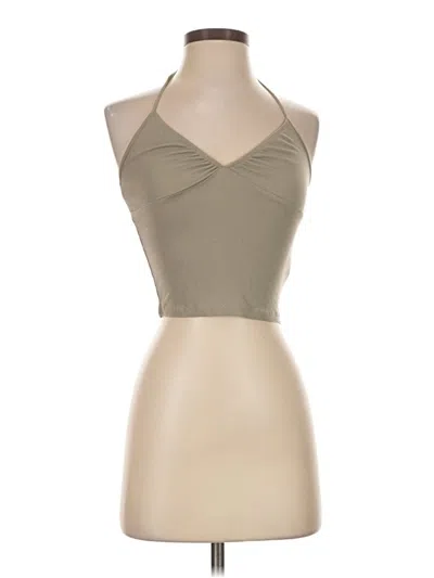 Pre-owned Sunday Best Tank Top Tan Halter Neckline Tops
