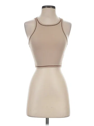 Pre-owned Sunday Best Tank Top Tan Halter Neckline Tops