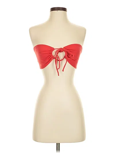 Pre-owned Sunday Best Tube Top Red Strapless Neckline Tops