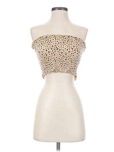 Pre-owned Sunday Best Tube Top Tan Strapless Neckline Tops