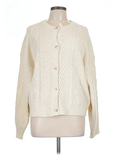 Pre-owned Sunday Best Wool Cardigan Sweater In Ivory