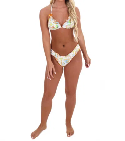 Sunday Brunch Amalfi Coast Bikini Top In White Orange In Multi