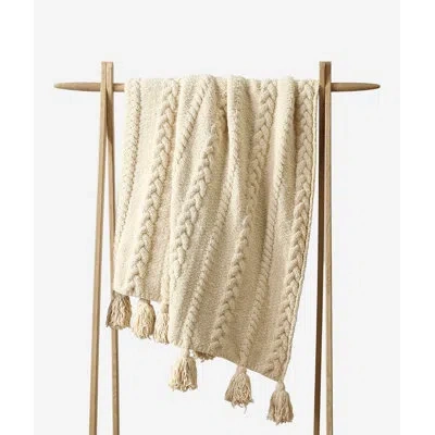 Sunday Citizen Braided Pom Throw Blanket In Sahara Tan