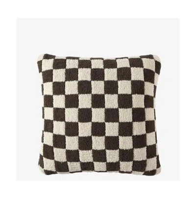 Sunday Citizen Checkerboard Decorative Pillow, 20" X 20" In Mocha
