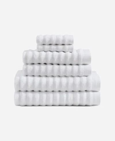 Sunday Citizen Cotton Ribbed Towel Set In Clear White