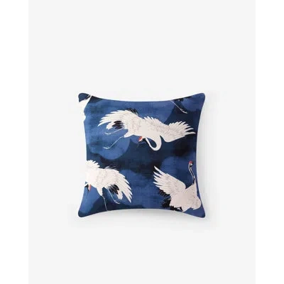 Sunday Citizen Crane Throw Pillow In Baritone Blue