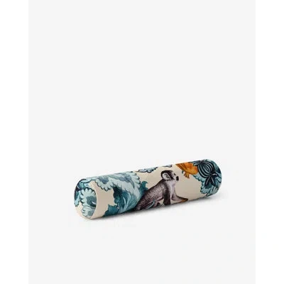 Sunday Citizen Damask Monkey Bolster Pillow In Slate Grey