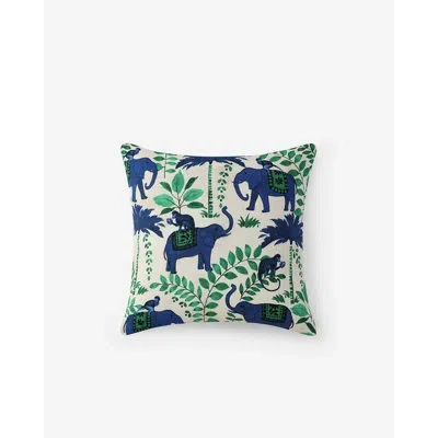 Sunday Citizen Elephant Ambari Throw Pillow In Baritone Blue Monkey On Elephant