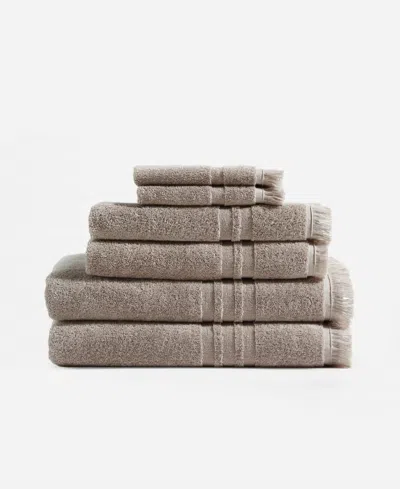 Sunday Citizen Fringed 6-pc. Bath Towel Set In Taupe