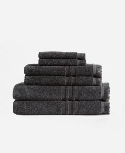 Sunday Citizen Fringed 6-pc. Bath Towel Set In Volcano