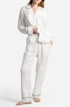 Sunday Citizen Gender Inclusive Piped Cotton Blend Pajamas In White