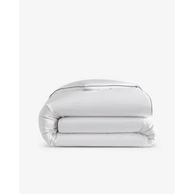 Sunday Citizen Luxe Rayon From Bamboo Duvet Cover With Piping In White,boulder