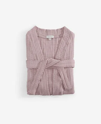 Sunday Citizen Muslin Cotton Kimono Bath Robe In Rusty Rose