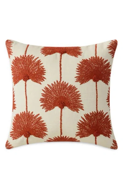Sunday Citizen Palm Leaf Embroidered Throw Pillow In Red