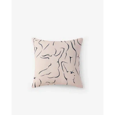 Sunday Citizen Palm Leaf Embroidered Throw Pillow In Off White Abstract