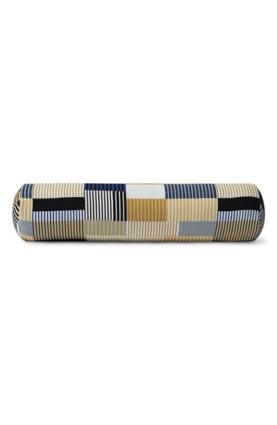 Sunday Citizen Plaid Embroidered Cotton Bolster Pillow In Multi