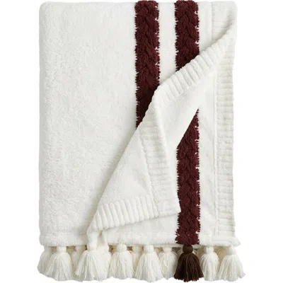 Sunday Citizen Snug Braided Stripe Throw Blanket In White