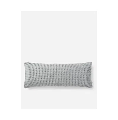 Sunday Citizen Snug Waffle Decorative Pillow, 14" X 36" In Cloud Gray
