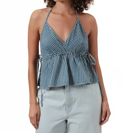 Sunday Edition Blakely Top In Denim White Stripe In Multi