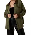 Sunday Edition Button Down Barn Jacket In Olive In Green