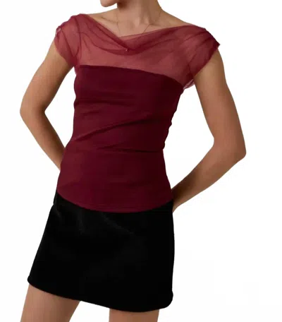 Sunday Edition Cosmopolitan Drape Blouse In Cranberry In Red
