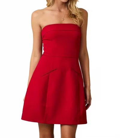 Sunday Edition Holly Strapless Mini Dress In Red