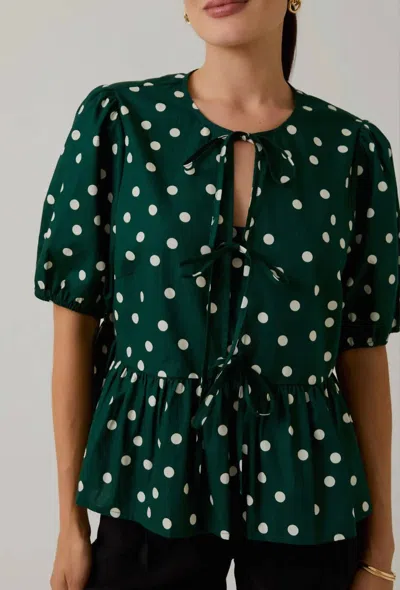 Sunday Edition Junie Polka Dot Blouse In Green
