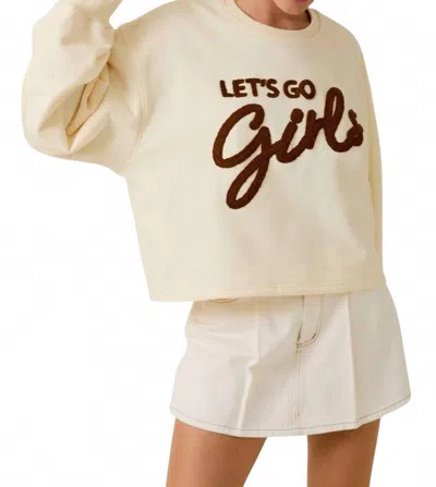 Sunday Edition Let's Go Girls Sweater In Cream In Neutral
