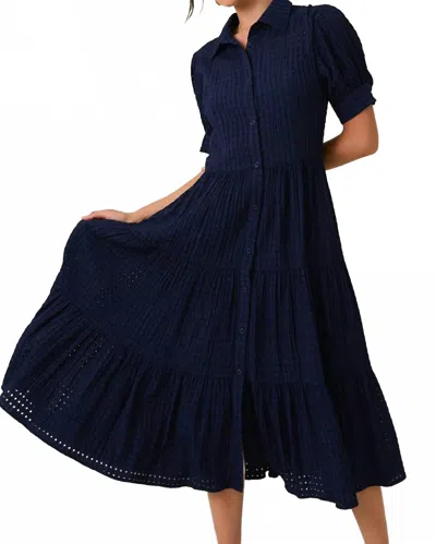Sunday Edition Madeleine Button-down Midi Dress In Navy In Blue