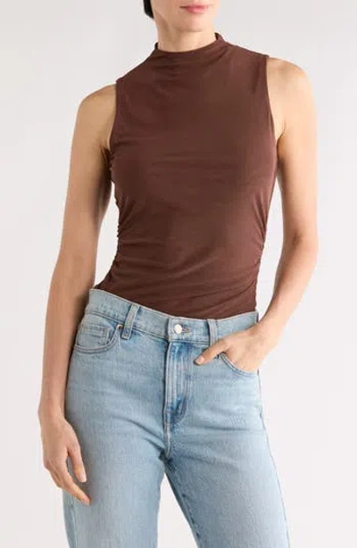 Sunday Edition Mesh Top In Brown