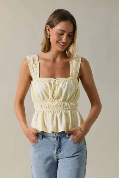 Sunday Edition Rachel Peplum Top In Butter Yellow In Multi