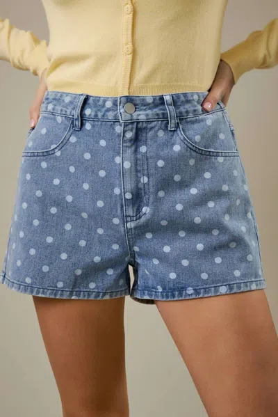 Sunday Edition Sally Retro Polka Dot Shorts In Denim In Multi