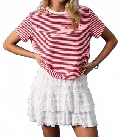 Sunday Edition The Eleanor Short Sleeve Top In Red