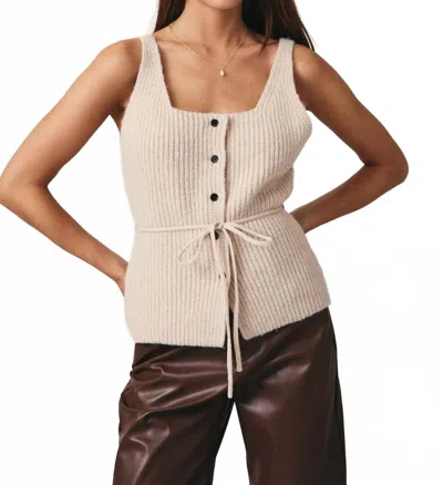 Sunday Edition Women's Sleeveless Button Down Sweater In Beige In Neutral