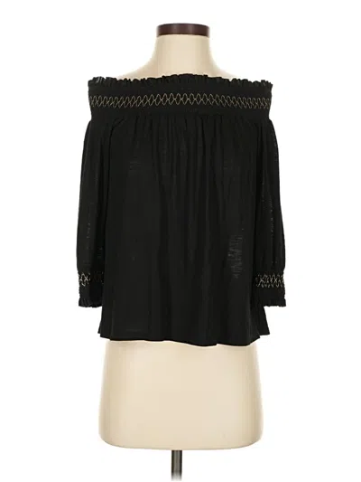 Pre-owned Sunday In Brooklyn 3/4 Sleeve Blouse In Black