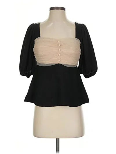 Pre-owned Sunday In Brooklyn 3/4 Sleeve Blouse In Black