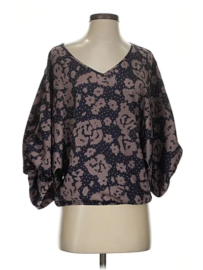 Pre-owned Sunday In Brooklyn 3/4 Sleeve Blouse In Brown