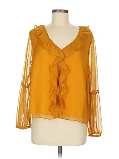 Pre-owned Sunday In Brooklyn 3/4 Sleeve Blouse In Gold