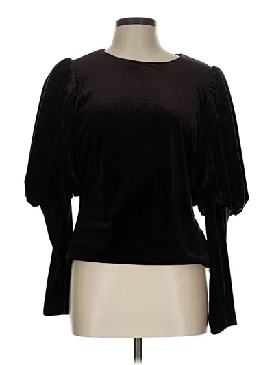 Pre-owned Sunday In Brooklyn 3/4 Sleeve Top Black Boatneck Tops