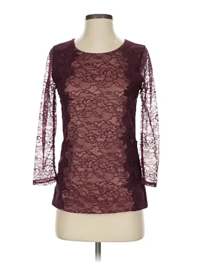 Pre-owned Sunday In Brooklyn 3/4 Sleeve Top Burgundy Boatneck Tops