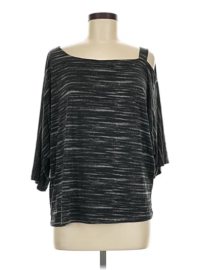Pre-owned Sunday In Brooklyn 3/4 Sleeve Top Gray Cold Shoulder Neckline Tops