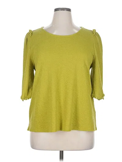 Pre-owned Sunday In Brooklyn 3/4 Sleeve Top Green Boatneck Tops