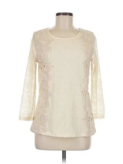 Pre-owned Sunday In Brooklyn 3/4 Sleeve Top Ivory Boatneck Tops In White