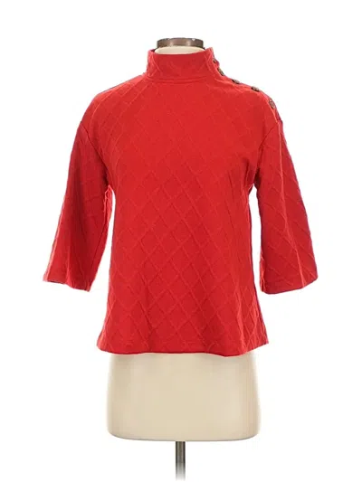 Pre-owned Sunday In Brooklyn 3/4 Sleeve Top Red Turtleneck Tops