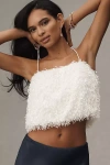 Sunday In Brooklyn Cami Feathered Tank Top In White