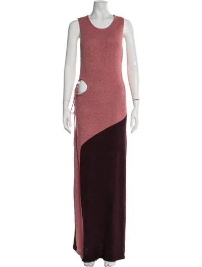 Pre-owned Sunday In Brooklyn Colorblock Pattern Long Dress In Pink