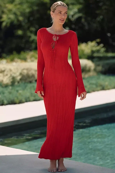 Sunday In Brooklyn Cutout Long-sleeve Midi Sweater Dress