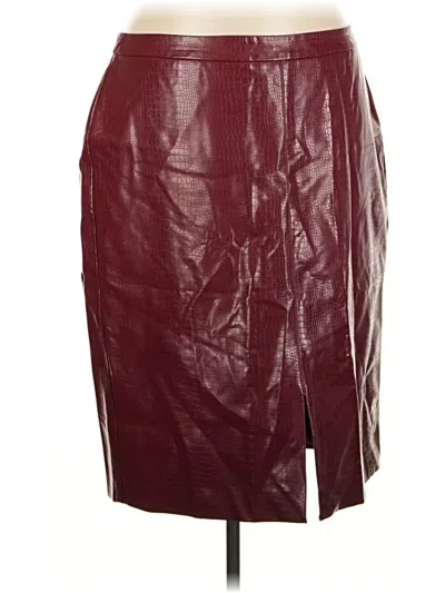Pre-owned Sunday In Brooklyn Faux Leather Skirt In Burgundy