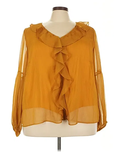 Pre-owned Sunday In Brooklyn Long Sleeve Blouse In Gold