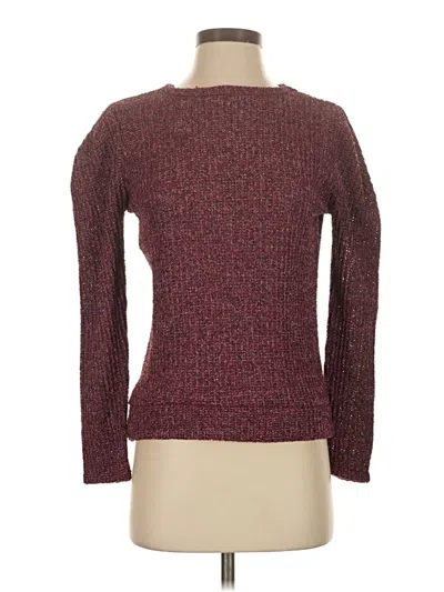 Pre-owned Sunday In Brooklyn Long Sleeve Top Burgundy Crew Neck Tops